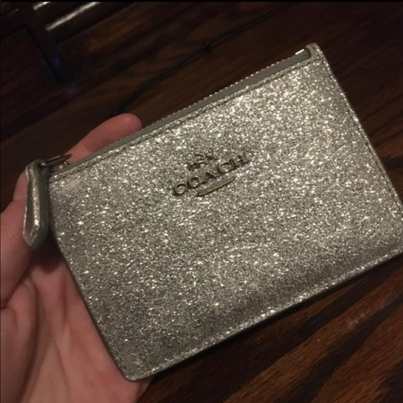 Coach Silver Glitter Card Holder Wallet - Picture 10 of 11